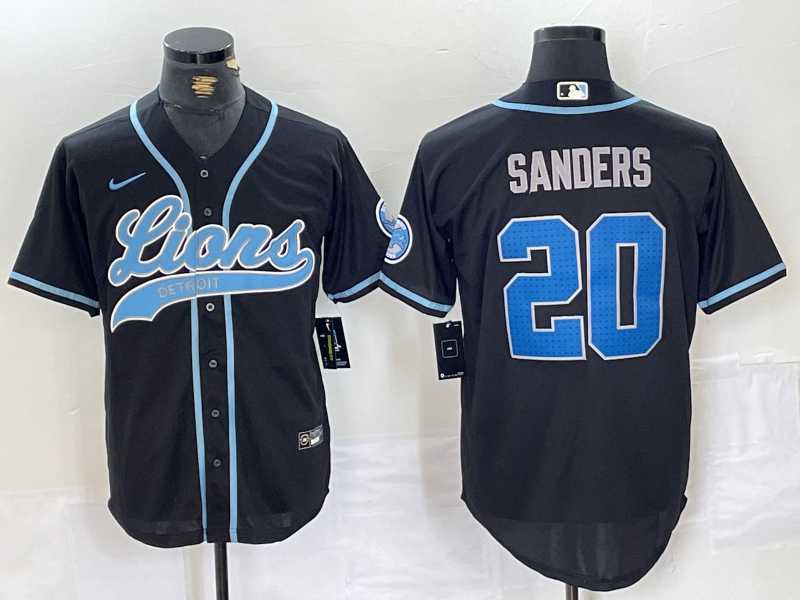 Men's Detroit Lions #20 Barry Sanders Black With Patch Cool Base Stitched Baseball Jersey,We sell and wholesale Men's Detroit Lions #20 Barry Sanders Black With Patch Cool Base Stitched Baseball Jersey on line form chian!